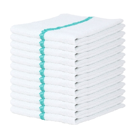Monarch Qwick Wick Bar Mop Towel 30oz Green Stripe (12pk) N030-GR-5DZ